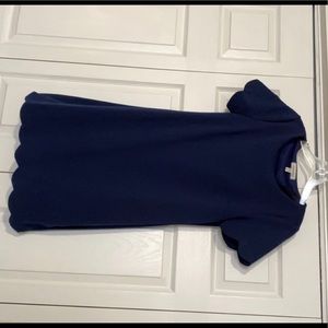 Navy Scalloped Dress